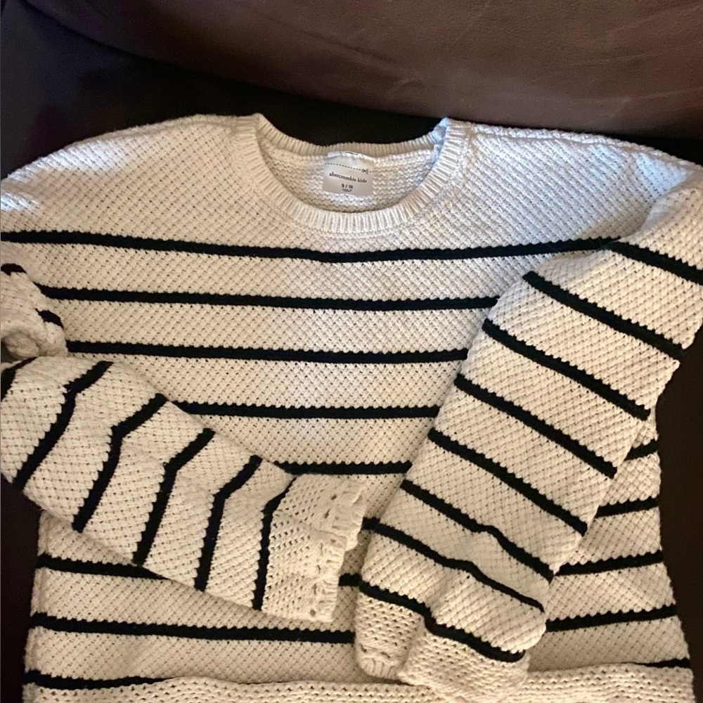 Abercrombie Kids Black and White Striped Sweater